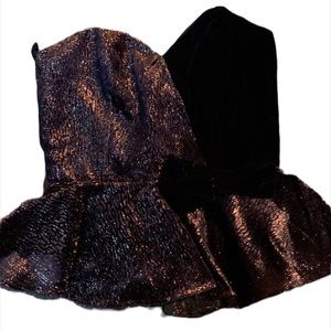 Vintage black velvet strapless top